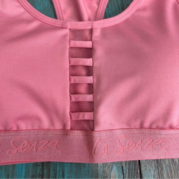 La Senza Pink Sports Bra Size Medium Activewear Yoga Sporty Athletic Jogging - Picture 3 of 7